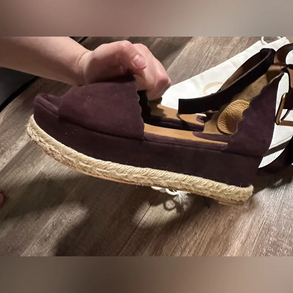 Authentic CHLOE Suede Wedge Espadrilles 💃🏻🌹🍷 - Picture 13 of 16
